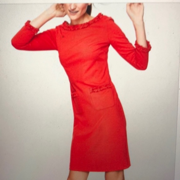 Boden Dresses & Skirts - NWT Red Boden Dress. Miranda Ponte Ruffle Trim